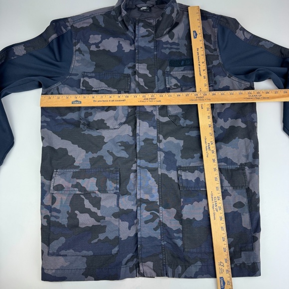 Nike NSW Sportswear Mens Size XL Blue Camo Snap Military Style Jacket - Picture 5 of 12